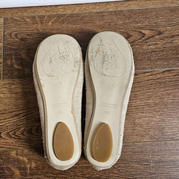 LIVIE AND LUCA Women's 9.5 Jute Burlap Bow Delicate Feminine Flats Nola - Picture 7 of 9